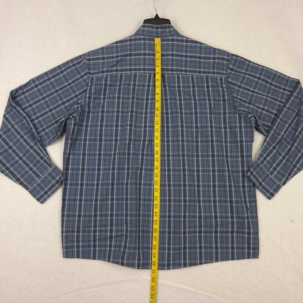 Wrangler Authentics Men’s XL Blue Plaid Vented Fishing Shirt Long Sleeve Outdoor - Picture 5 of 9